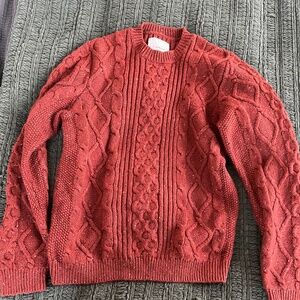 Lucky Brand Orange Cable Knit Sweater